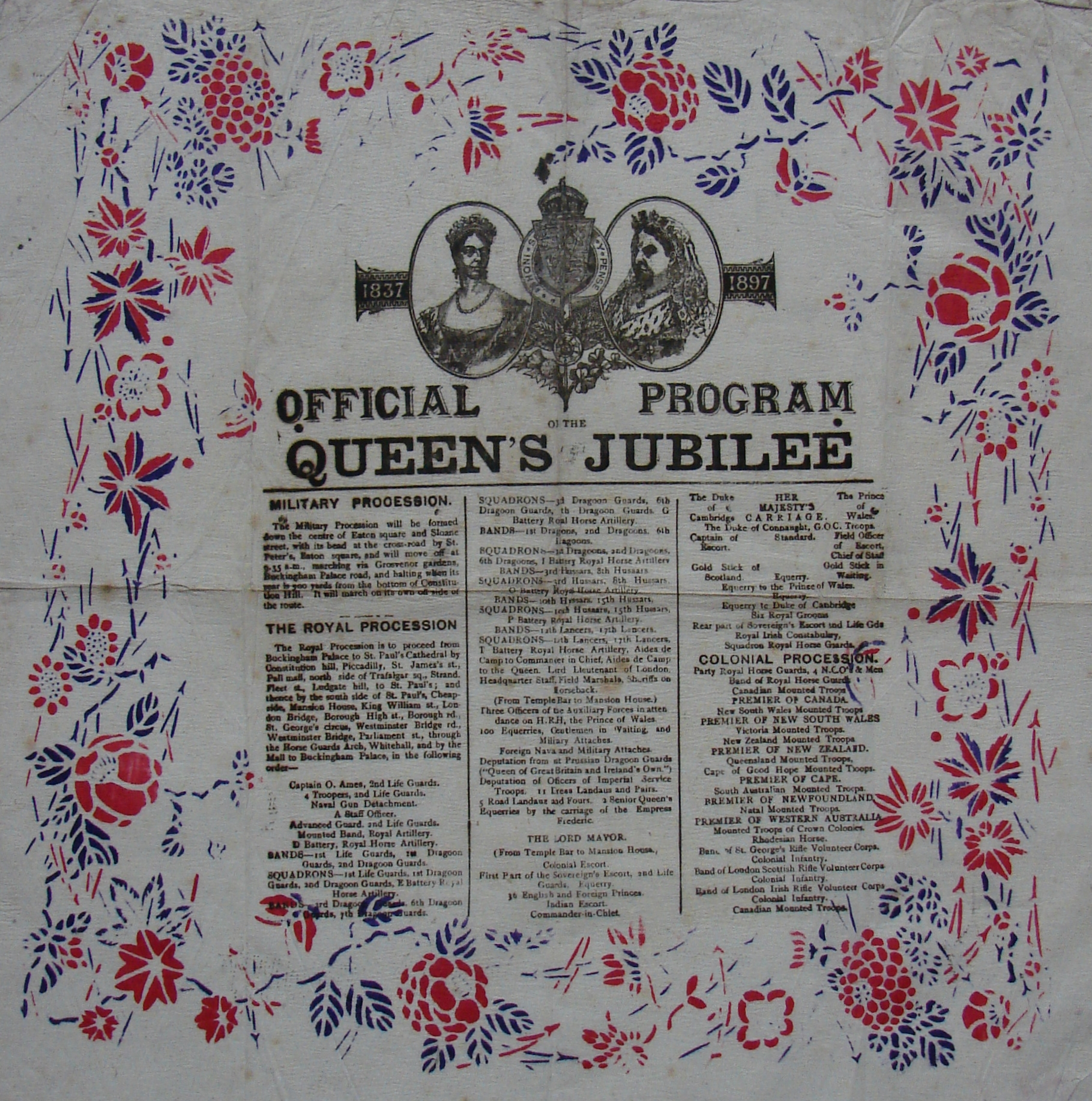 Royal Jubilees - 1897 souvenir napkin