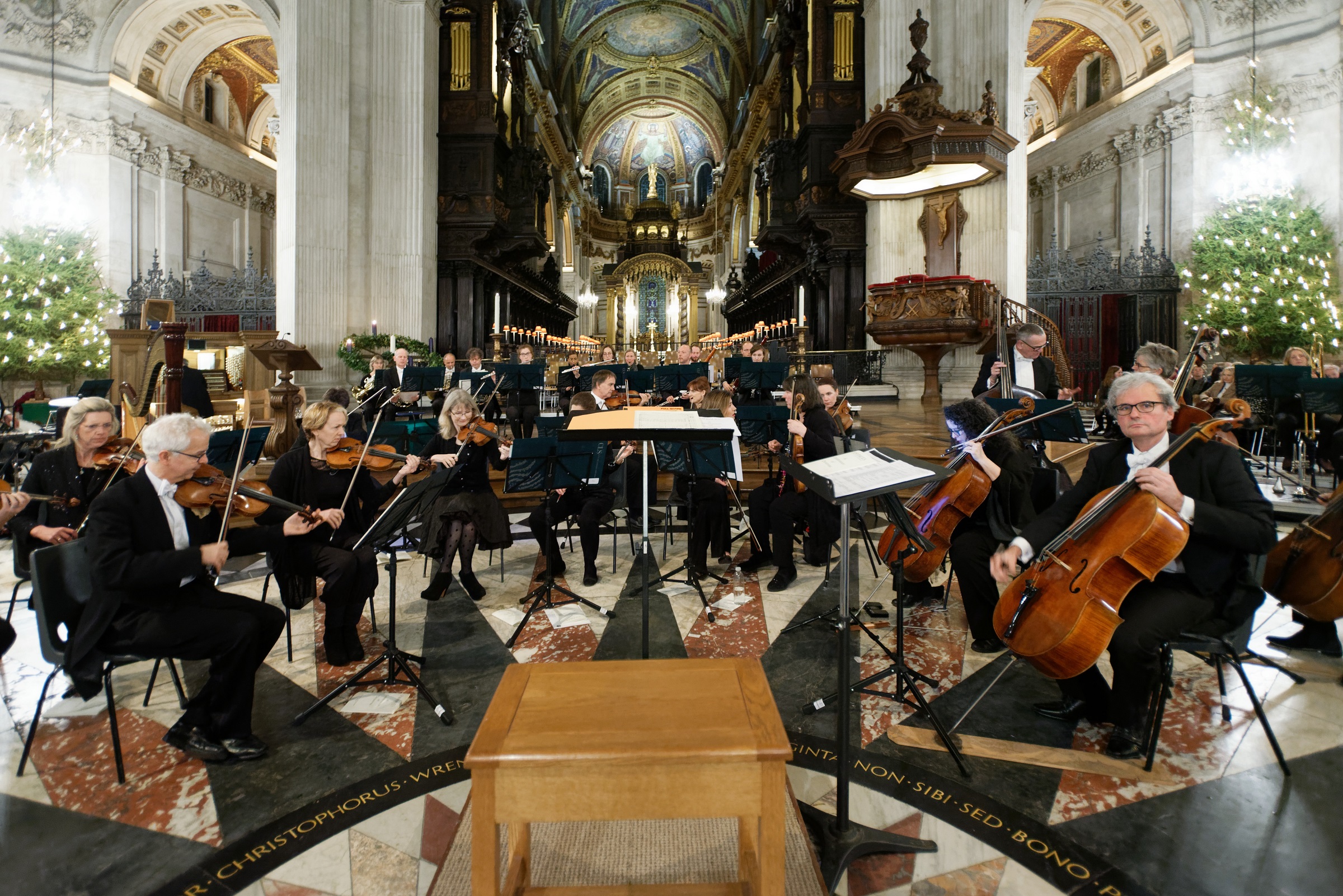 orchestra playing music under the Dome