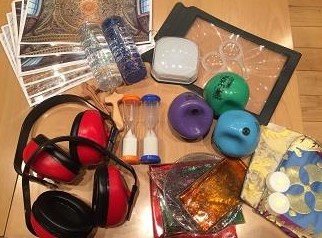 A selection of items for crafts and learning