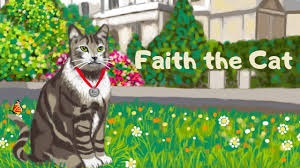 A drawing of Faith the cat in the grounds of the Cathedral