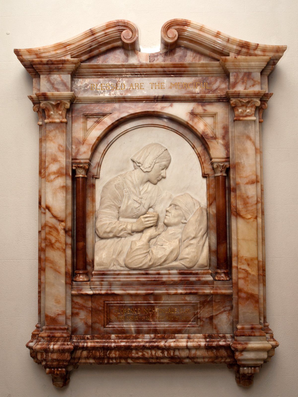 The memorial to Florence Nightingale in the crypt