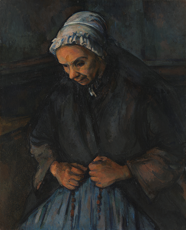 An image of Cezanne's An Old Woman with a Rosary