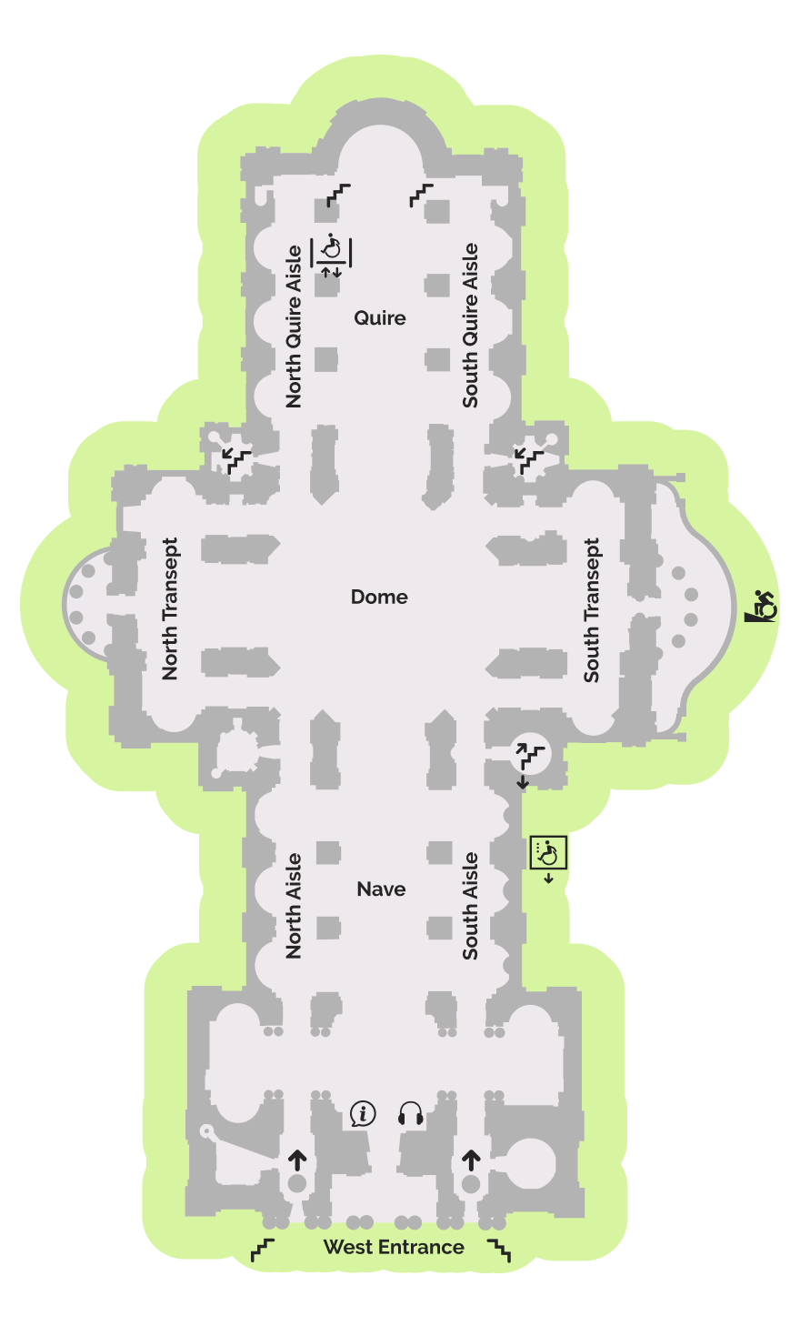 floorplan of St Pauls: cathedral floor