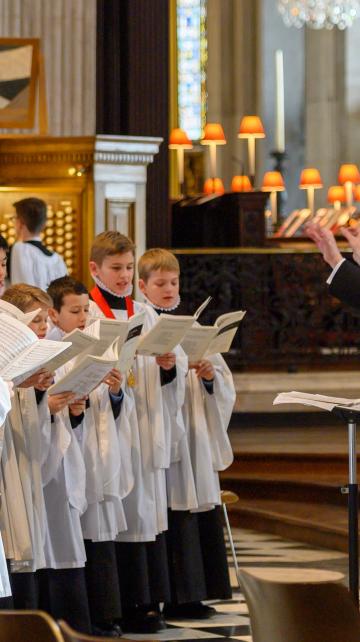 cathedral choir singing at consecration service