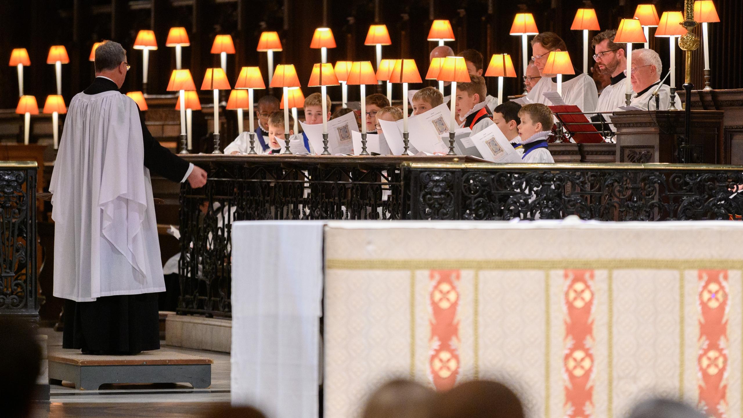 Choir singing Evensong