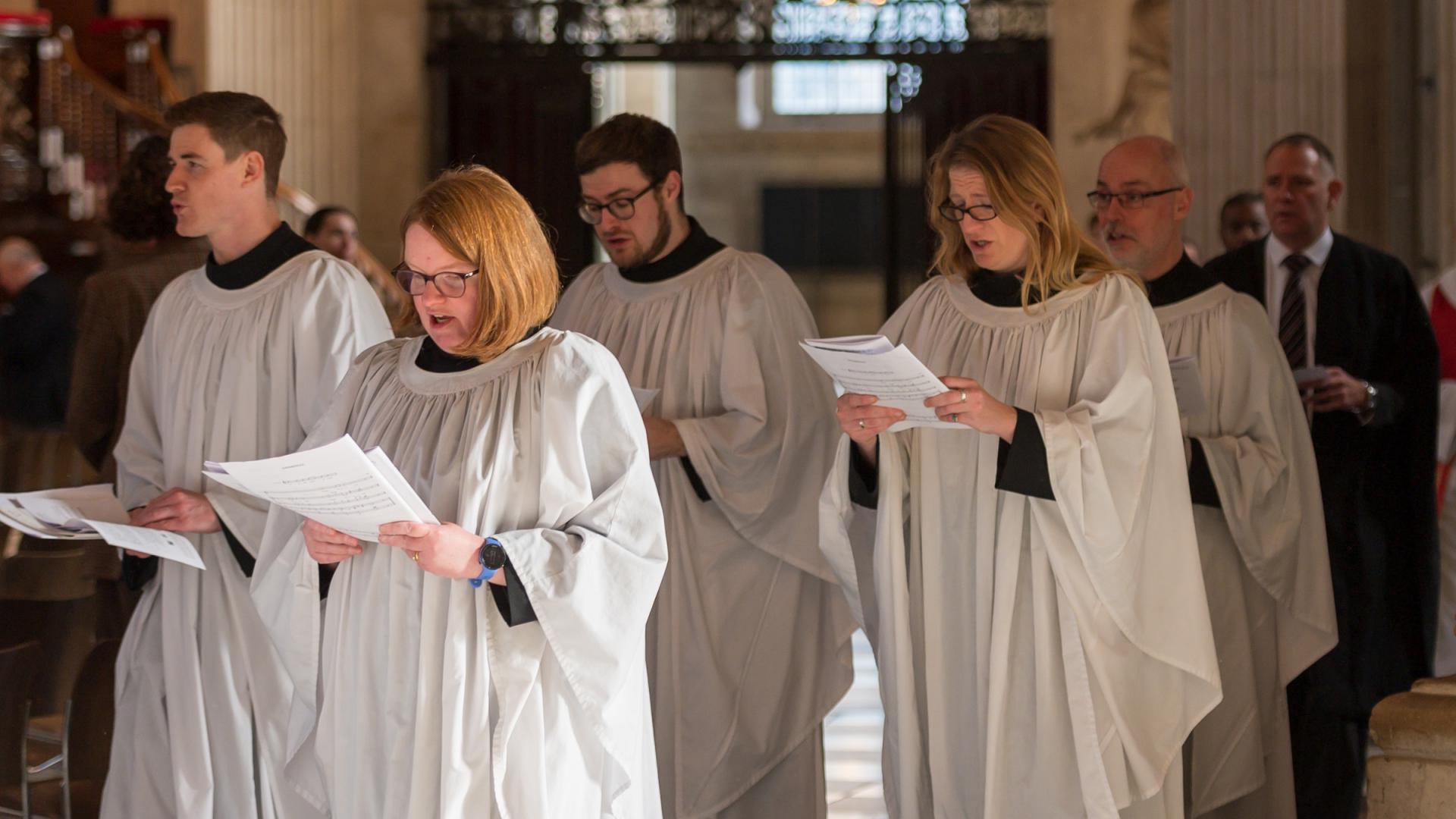 cathedral choir in procession