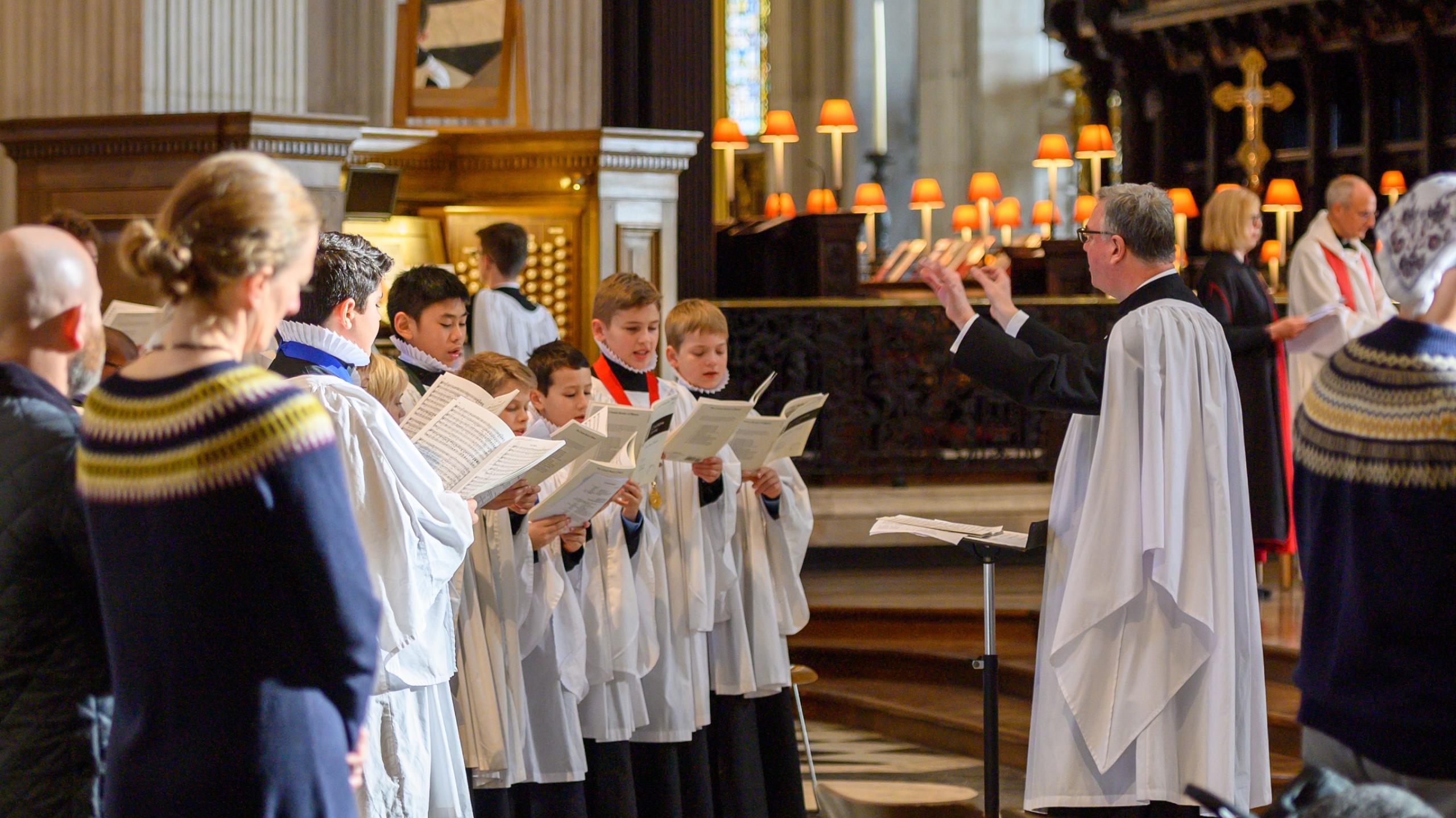 cathedral choir singing at consecration service