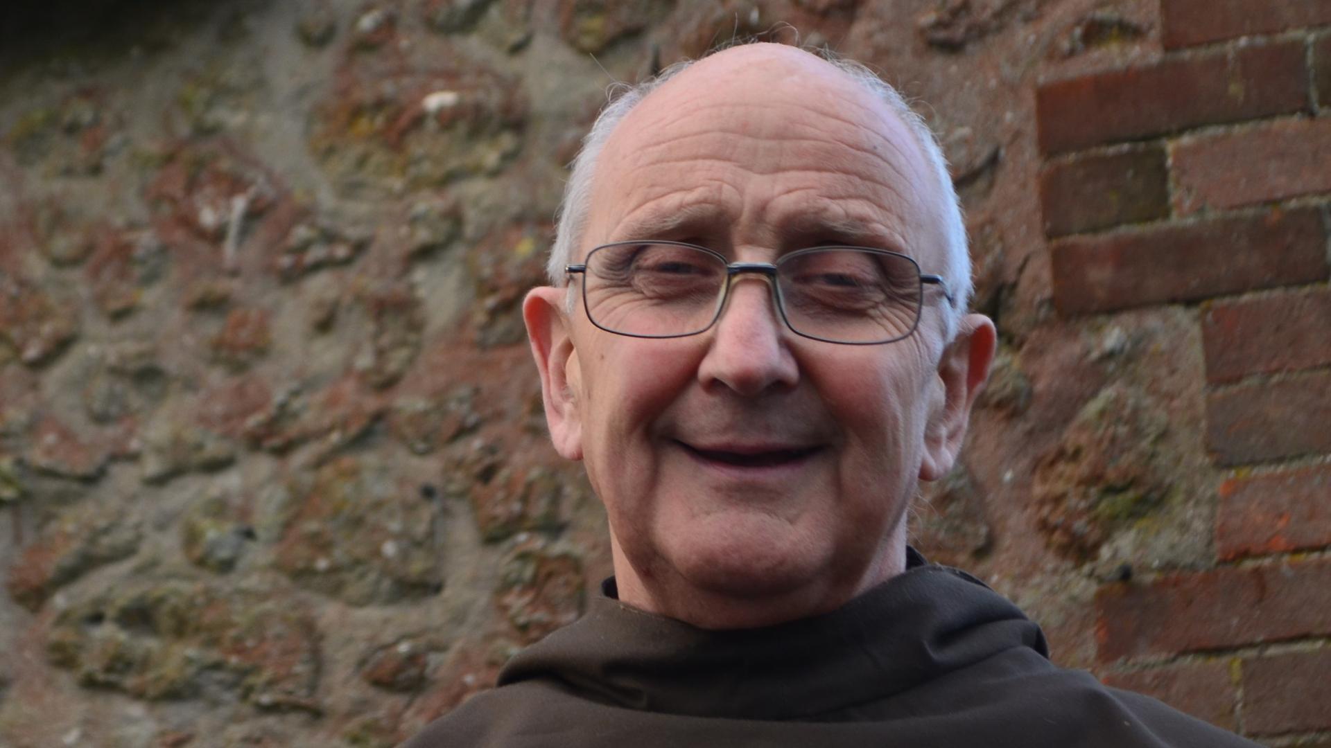 Brother Sam outside Hilfield Priory