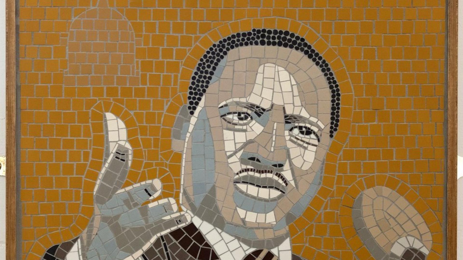 Martin Luther King mosaic made by student at Southbank Mosaic School