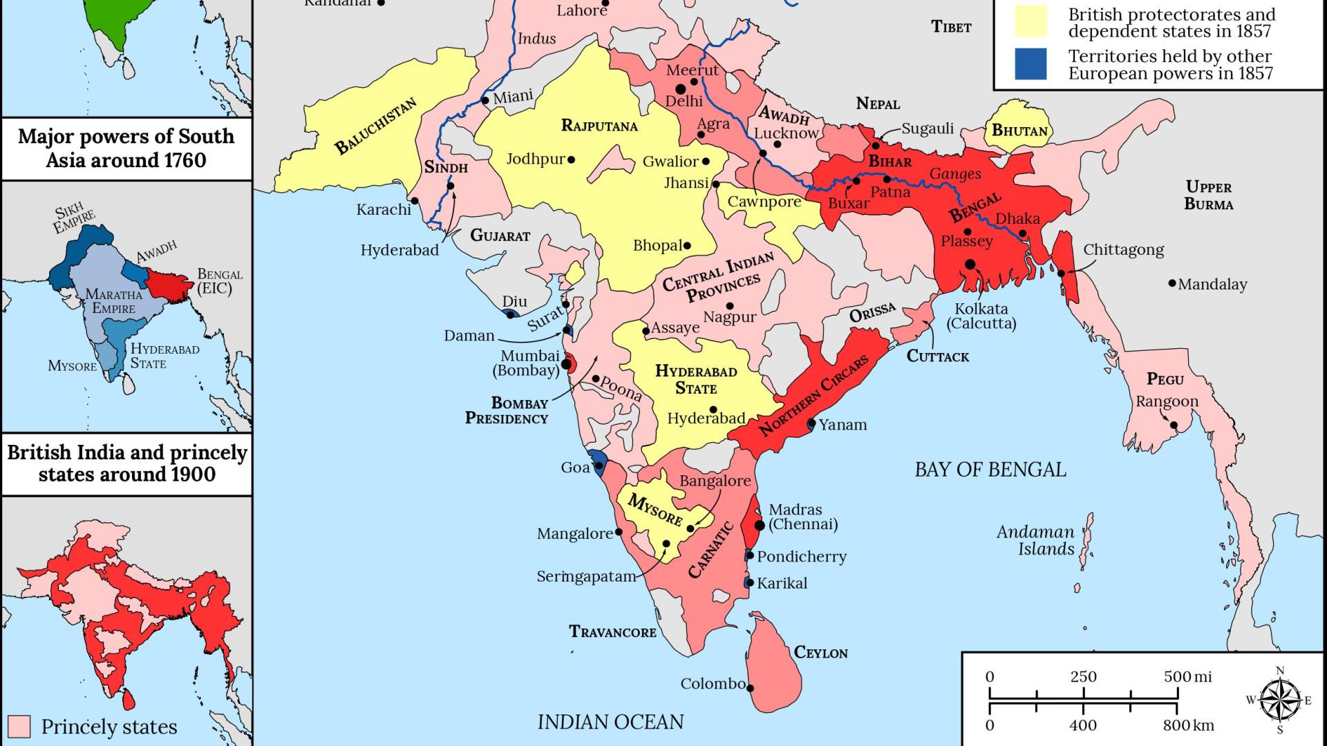 Map of the East India Company in South Asia