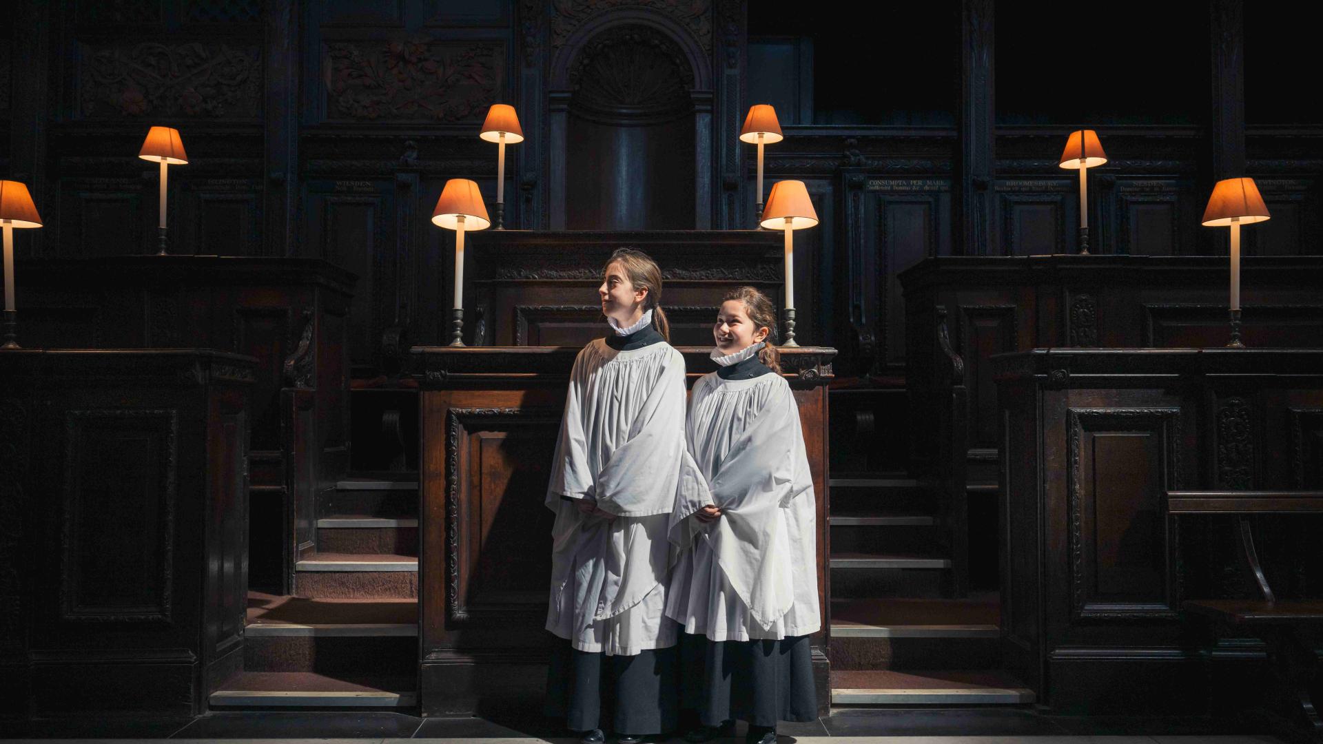 Two girls from St Paul's Cathedral Choir