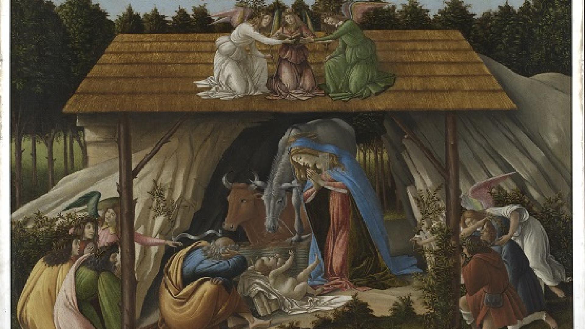 A photo of a painting - Botticelli’s Mystic Nativity 