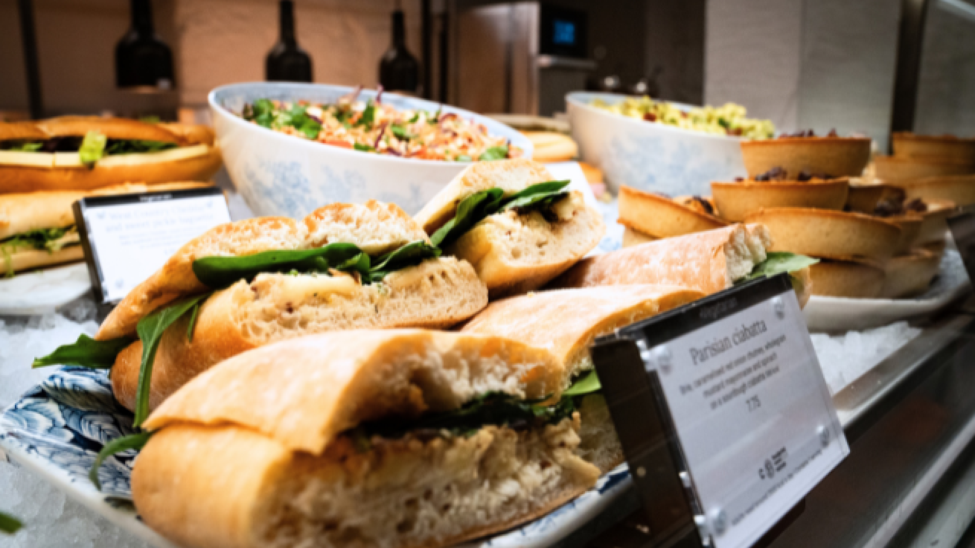 A close up shot of some of the sandwiches on offer at the new cafe.
