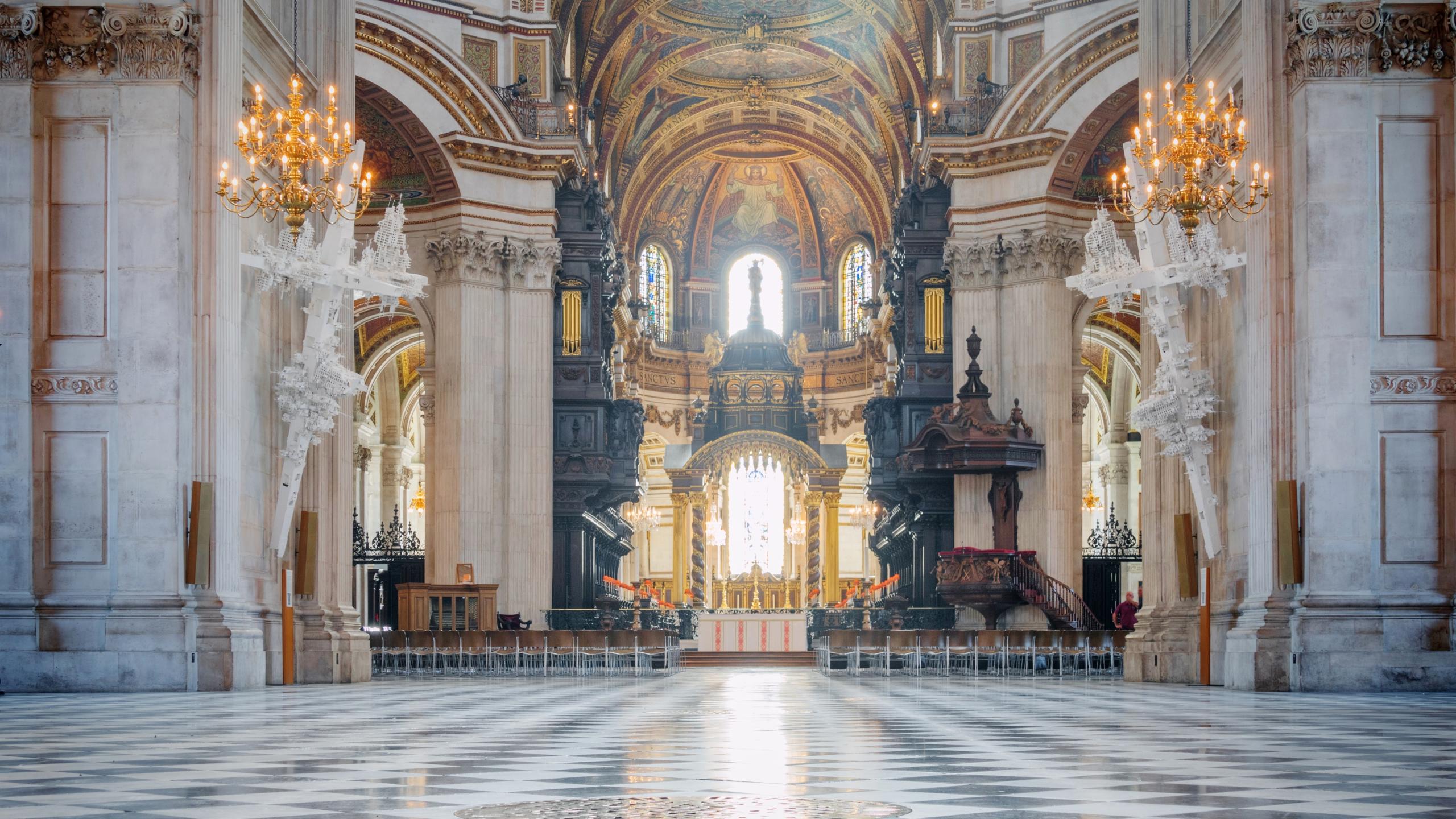 The nave of St Paul's with no chairs.