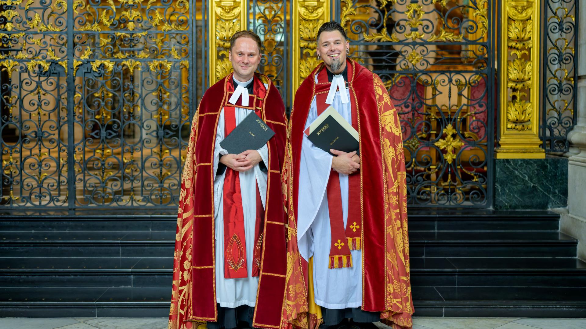 The Revd Timothy Miller and The Revd Robert Kozak in front of the Quire gate.