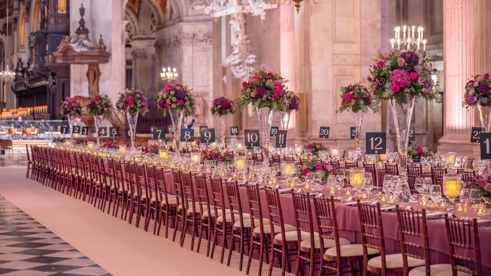 Flowers for a Cathedral floor dinner