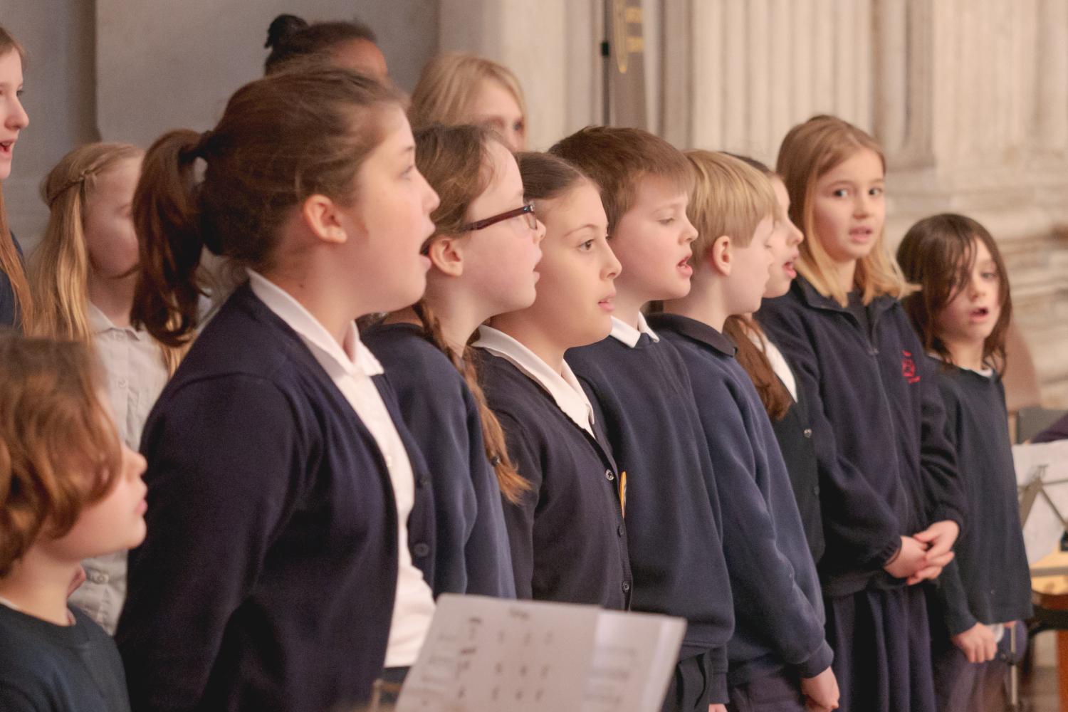 school choir singing
