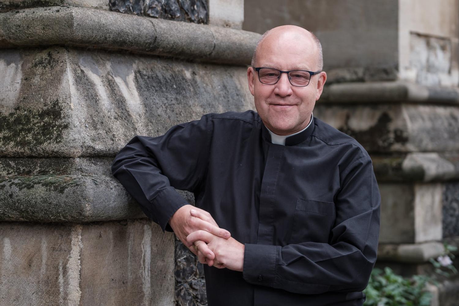 Image of Andrew Nunn outside Southwark Cathedral