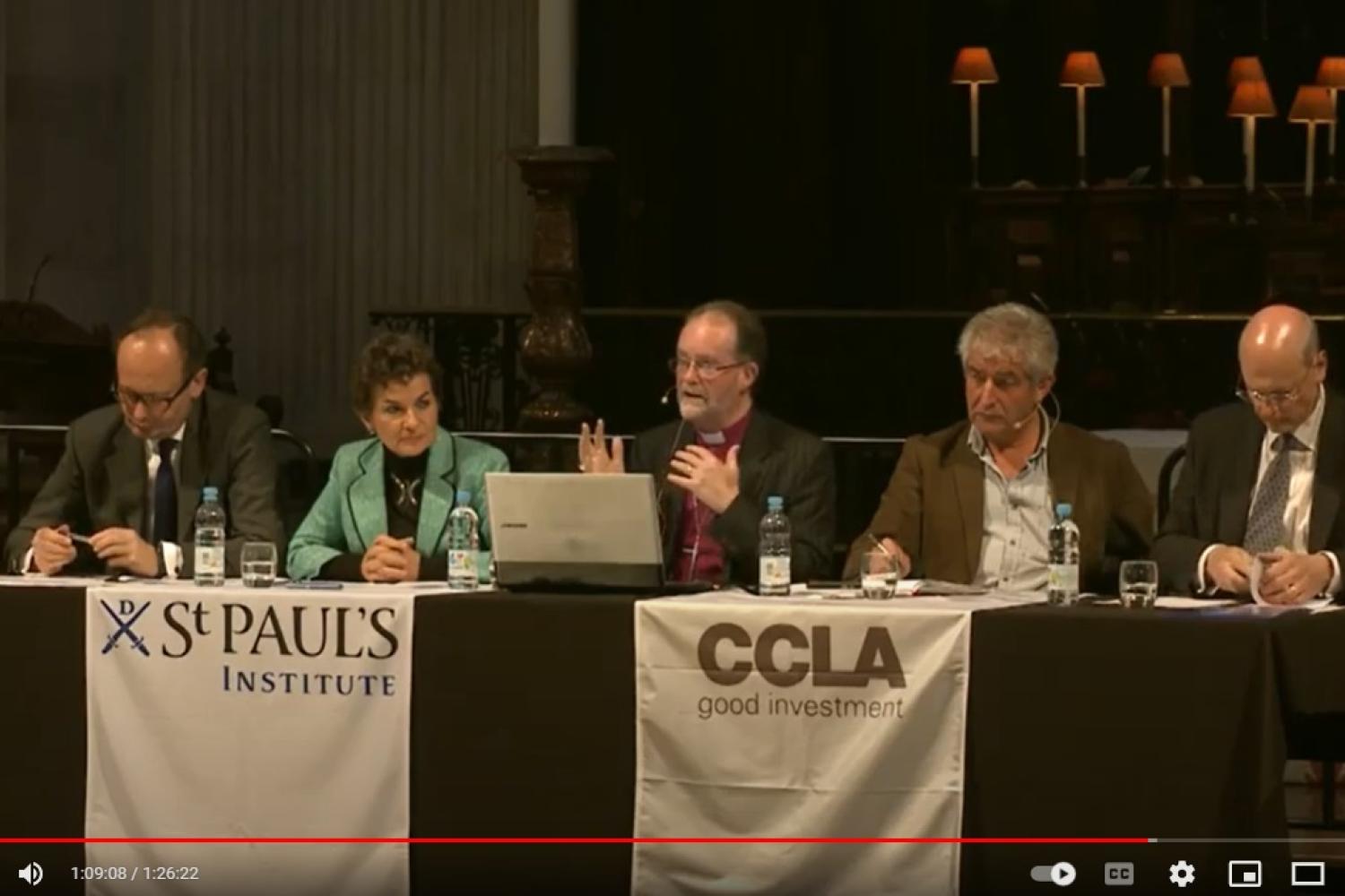 The panel of speakers at St Paul's Cathedral