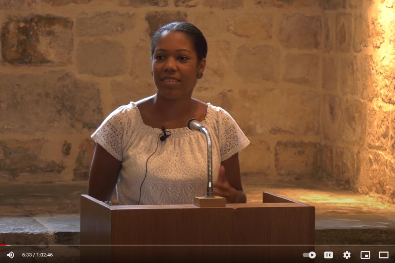Selina Stone talking in the Wren Suite at St Paul's Cathedral