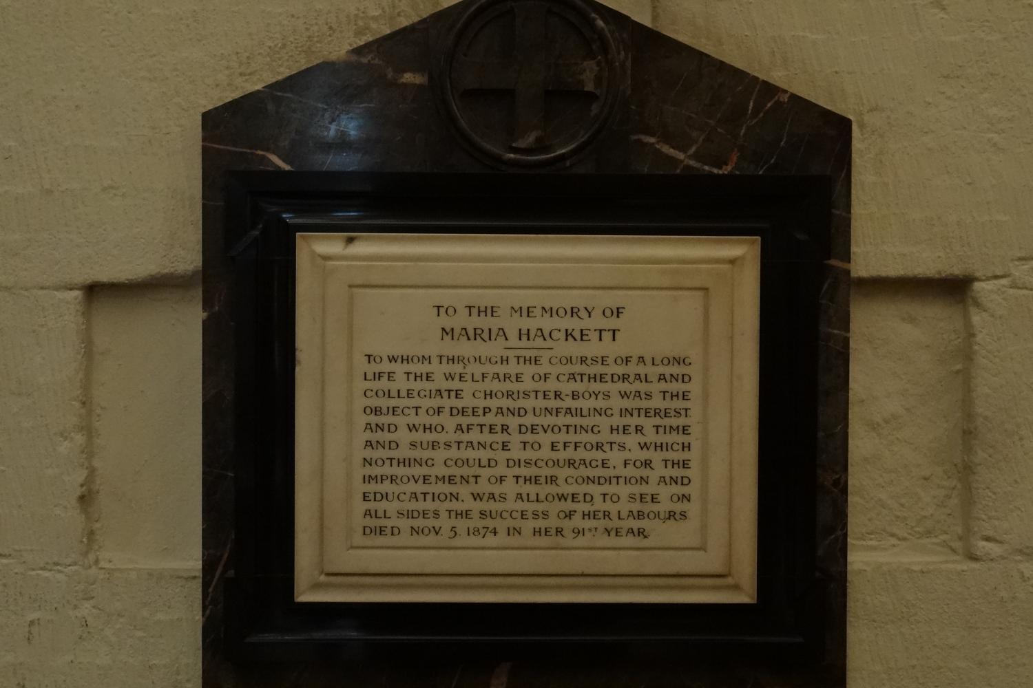 Maria Hackett Memorial