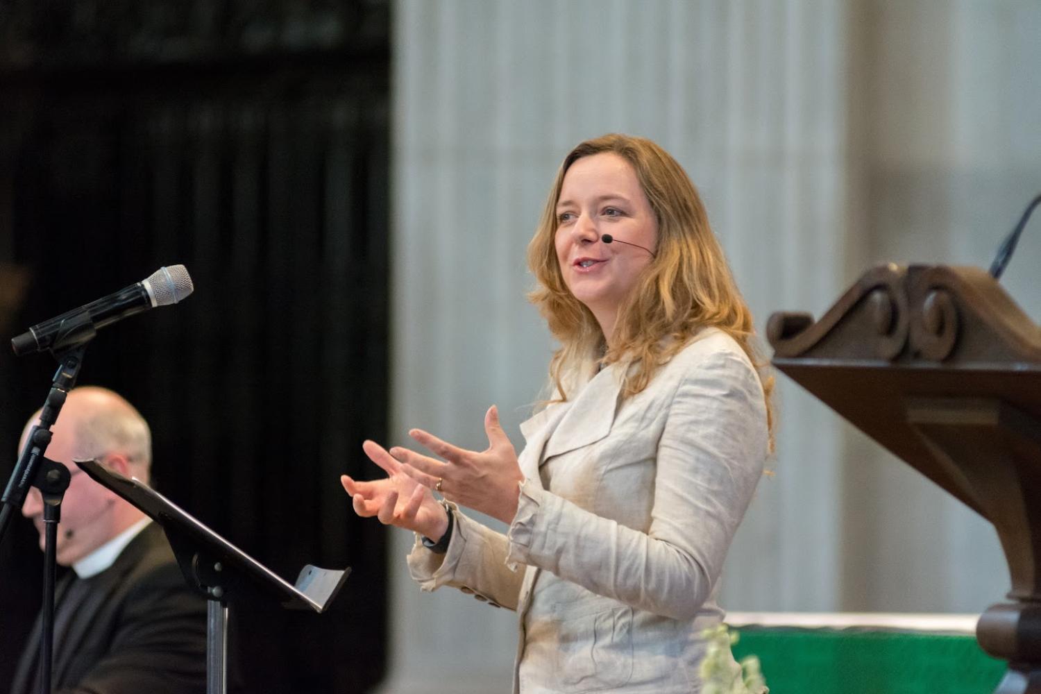 Paula Gooder speaking at St Paul's Cathedral