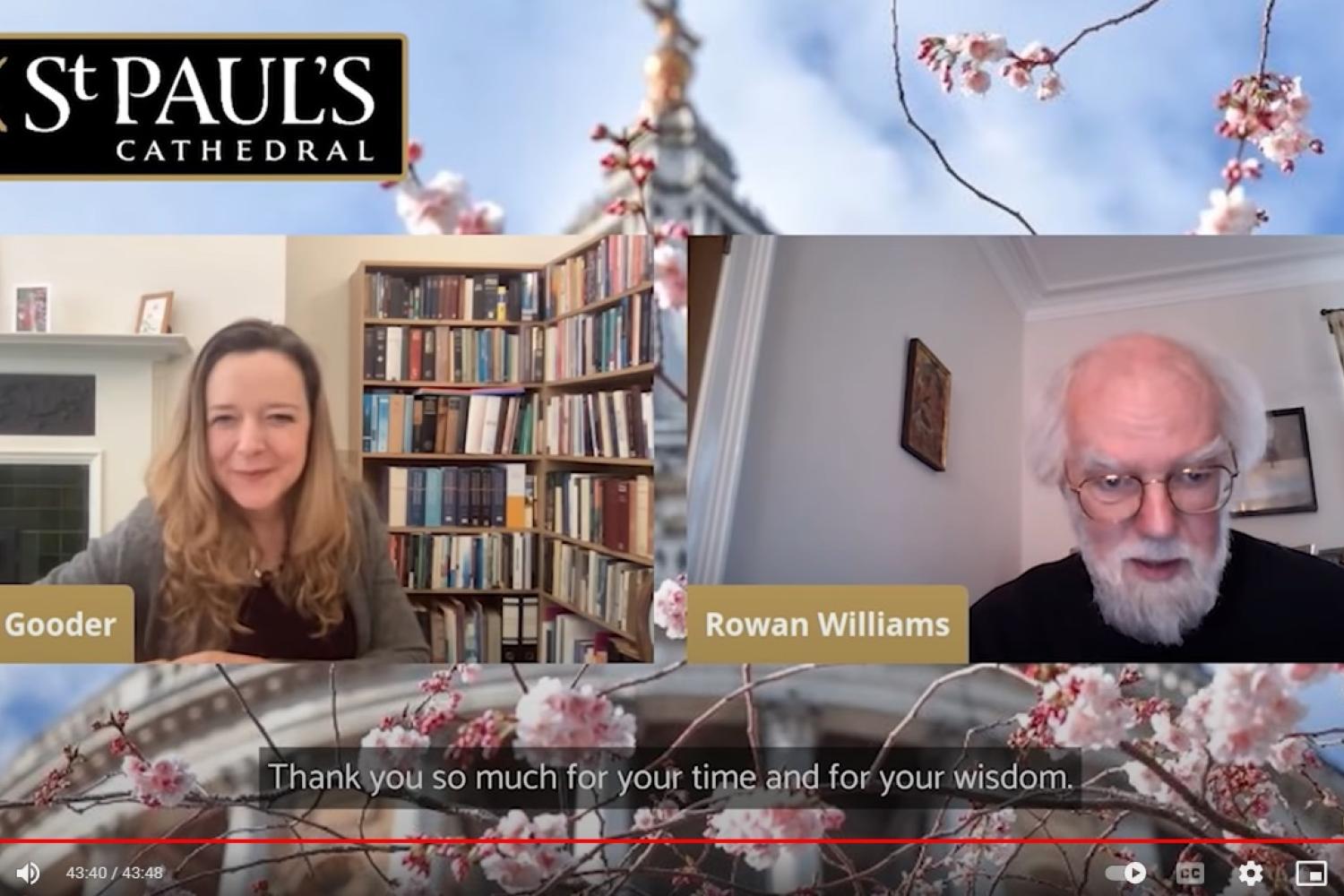 Paula Gooder and Rowan Williams in an online discussion