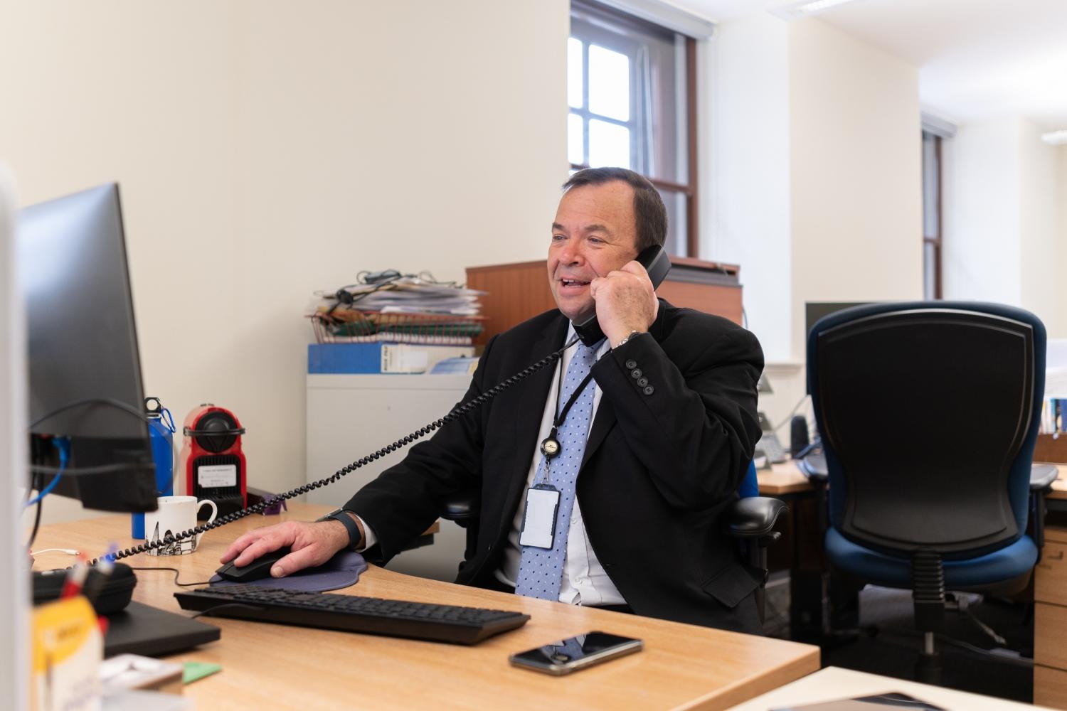 security answering the phone