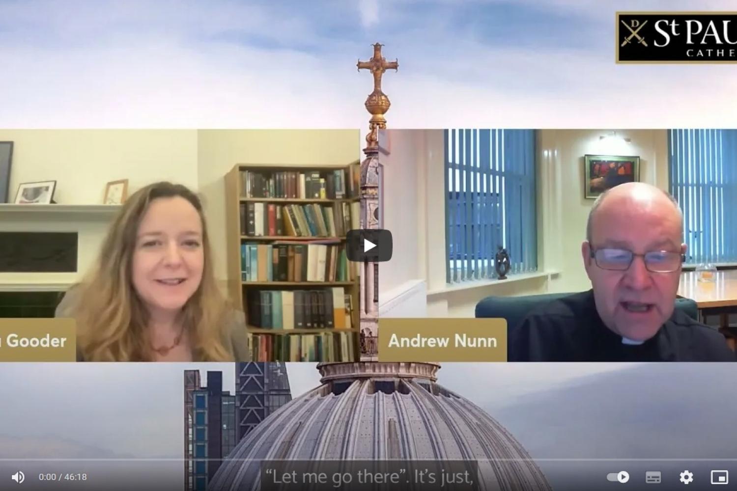 Paula Gooder and Andrew Nunn in an online discussion