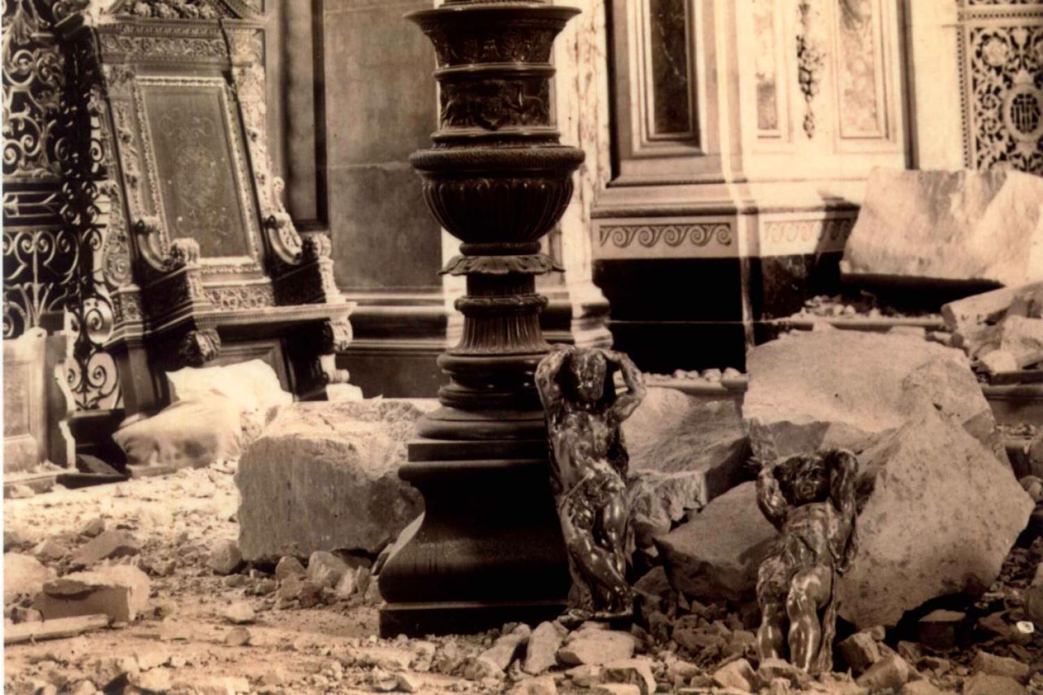 Bomb damage to the Cathedral during the Blitz