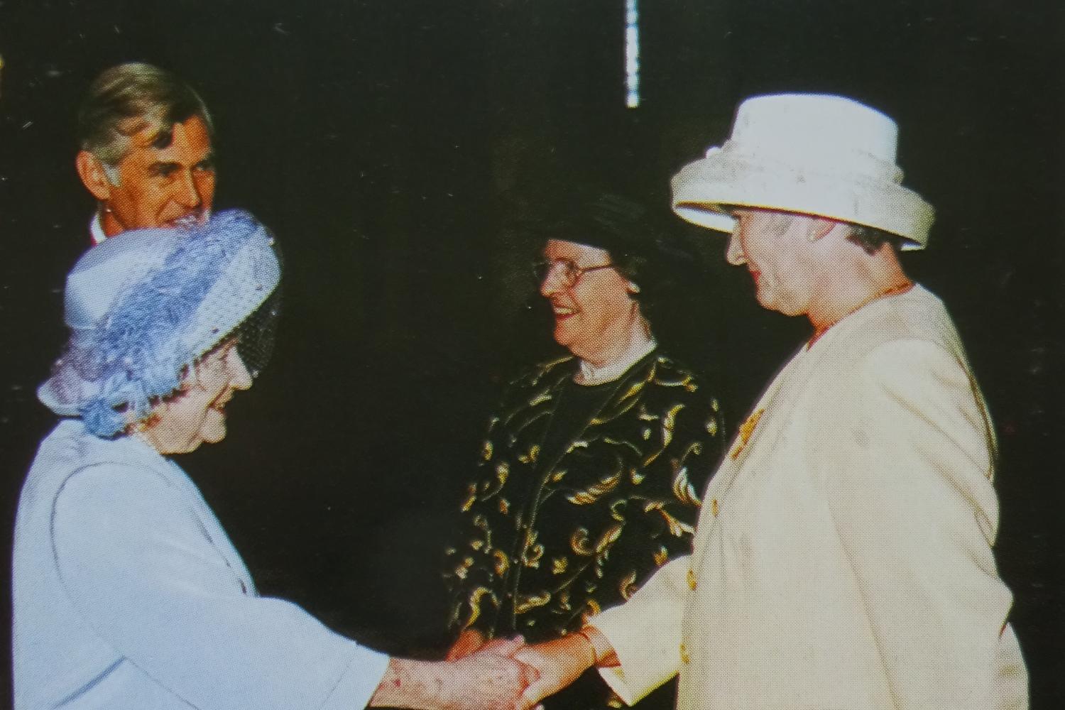 Eileen Woods with HM Queen Elizabeth The Queen Mother 