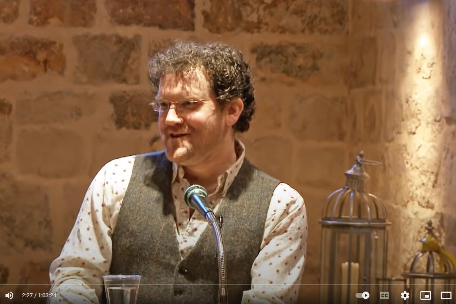 Pádraig Ó Tuama speaking in the Wren Suite of St Paul's Cathedral