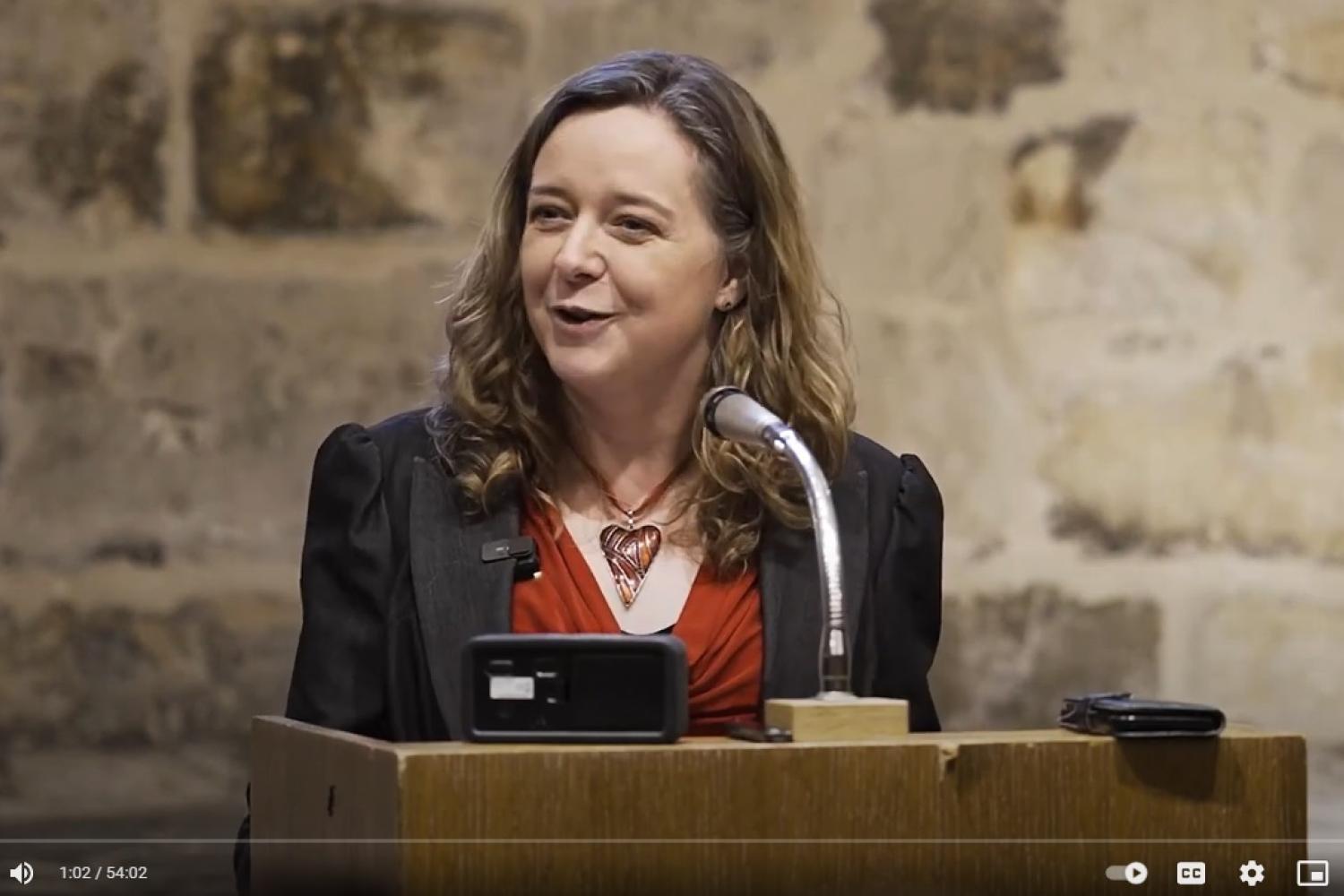 Paula Gooder speaking in the Wren Suite at St Paul's Cathedral