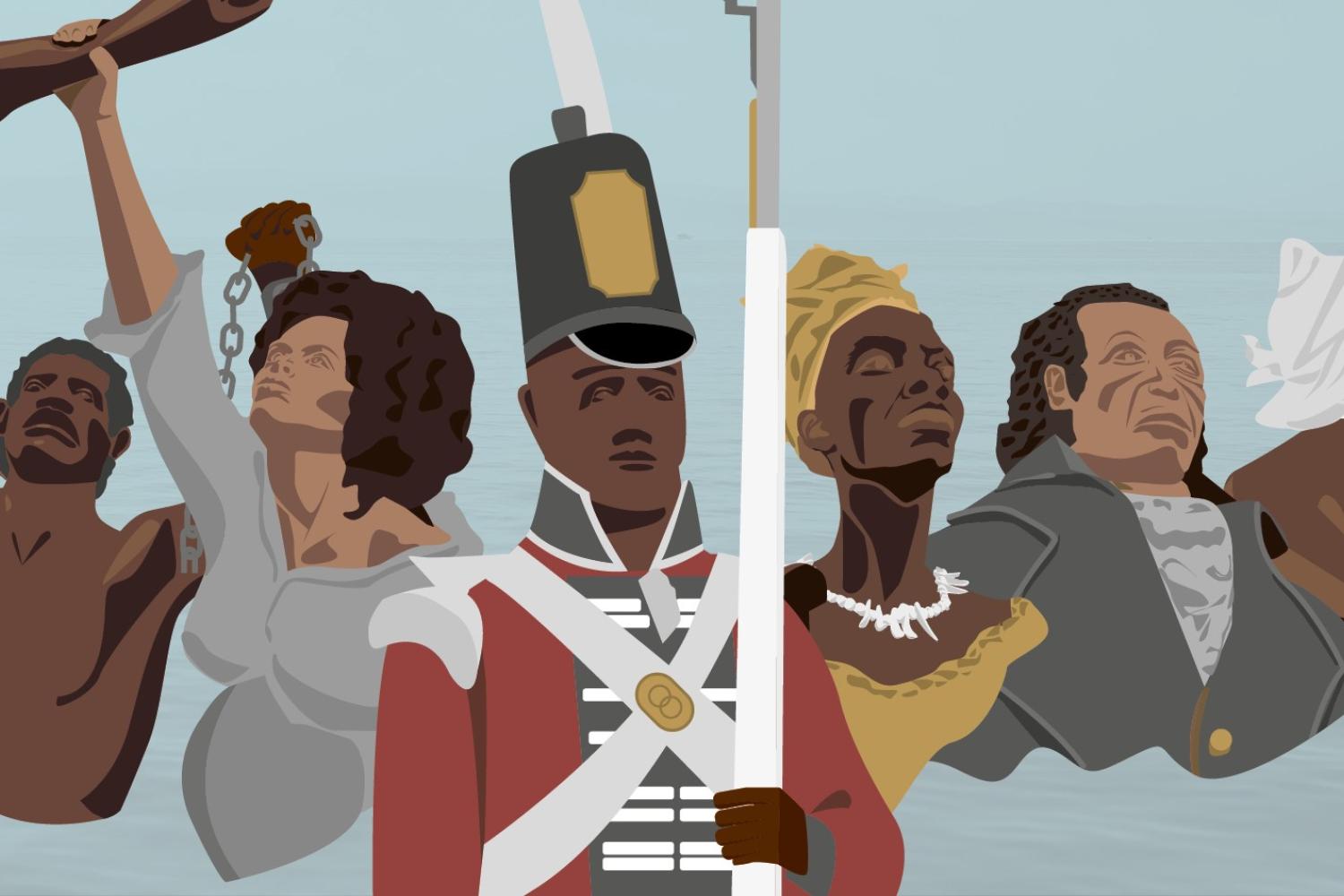 A banner for War and resistance in the Caribbean - a digital trail