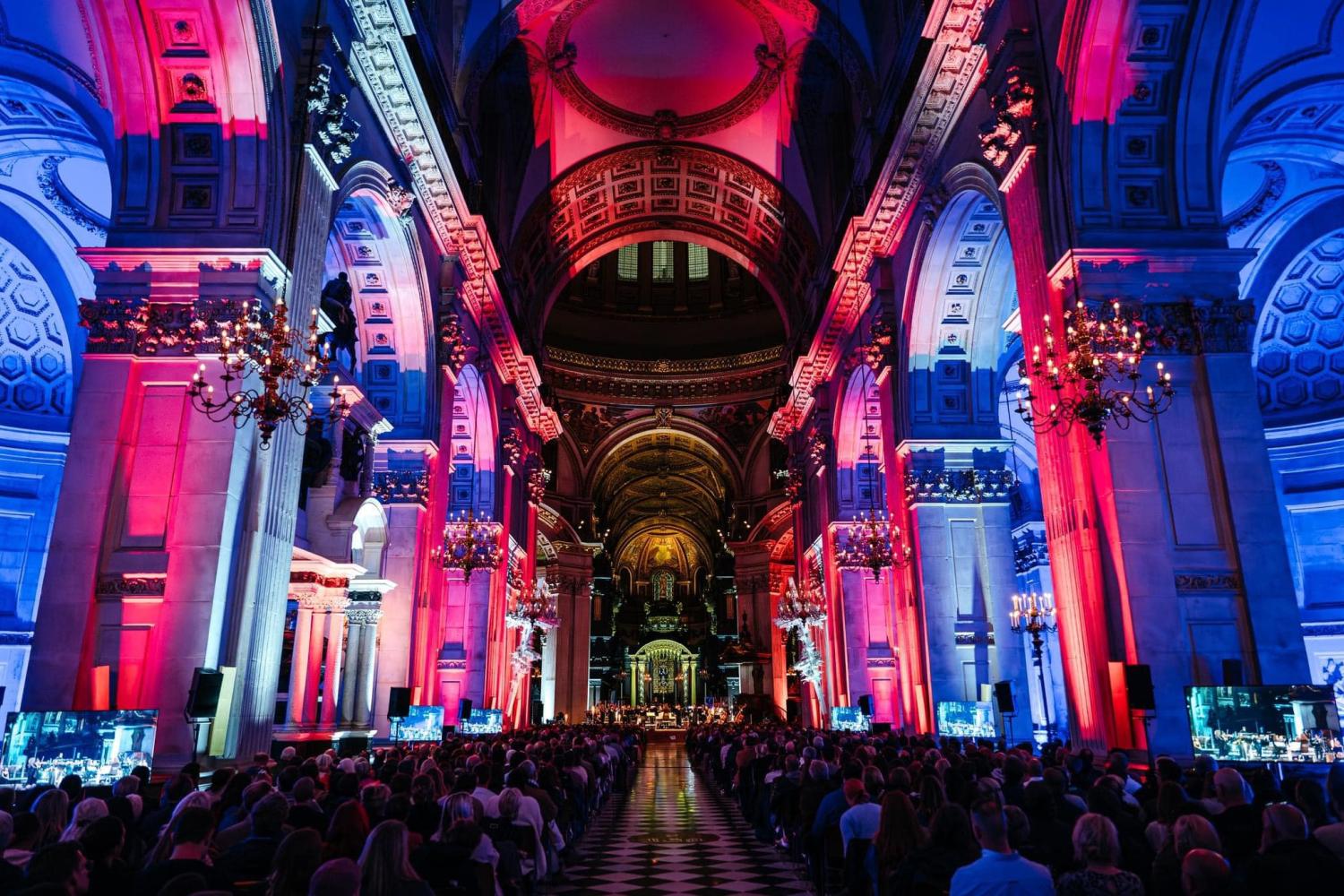Illuminated Orchestra Concert, showing the interior of St Paul's Cathedral