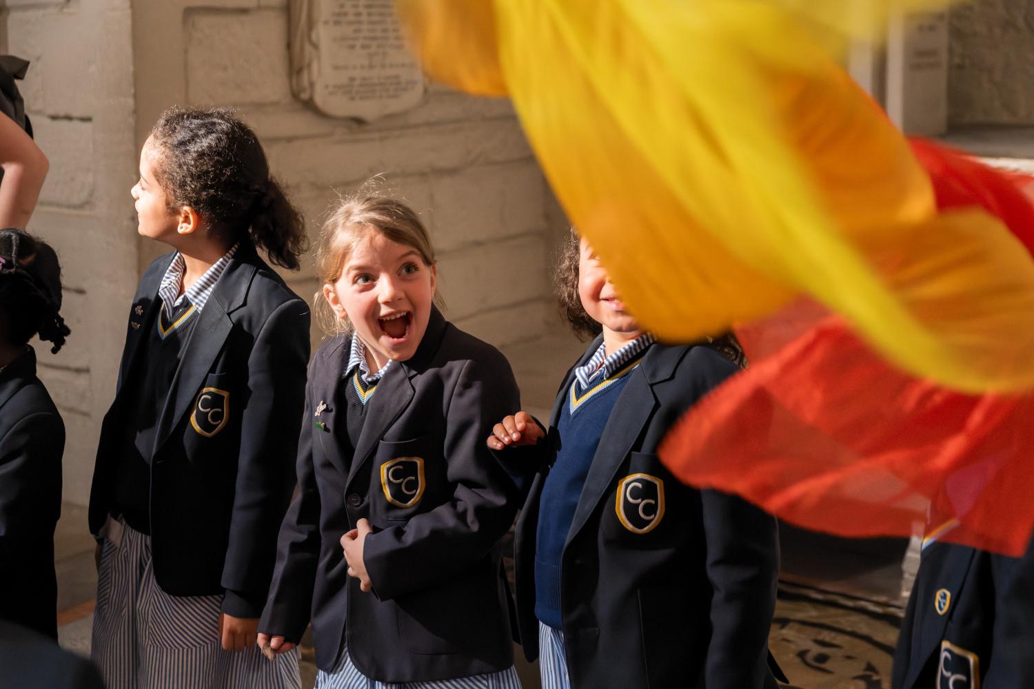 School children taking part in a learning visit at St Paul's Cathedral