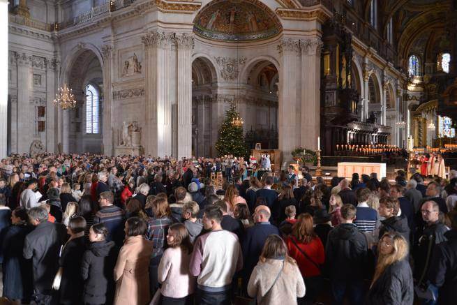 busy service crowd worship