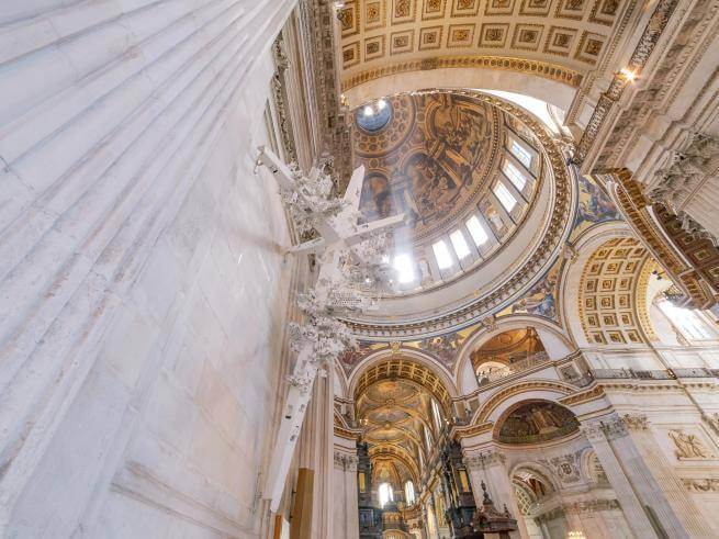 looking up at the dome