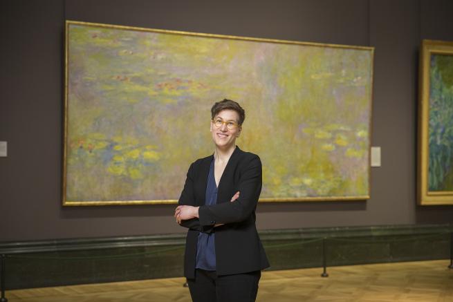 Ayla Levine stands inside the National Gallery