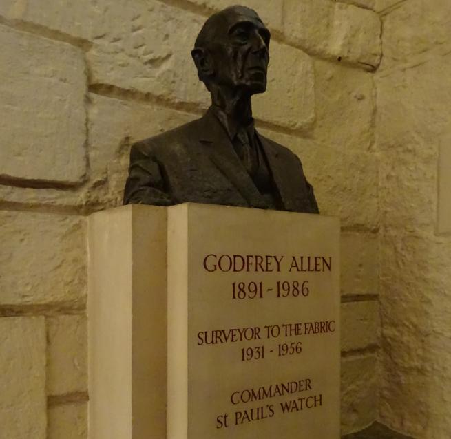 Godfrey Allen's memorial in the Crypt