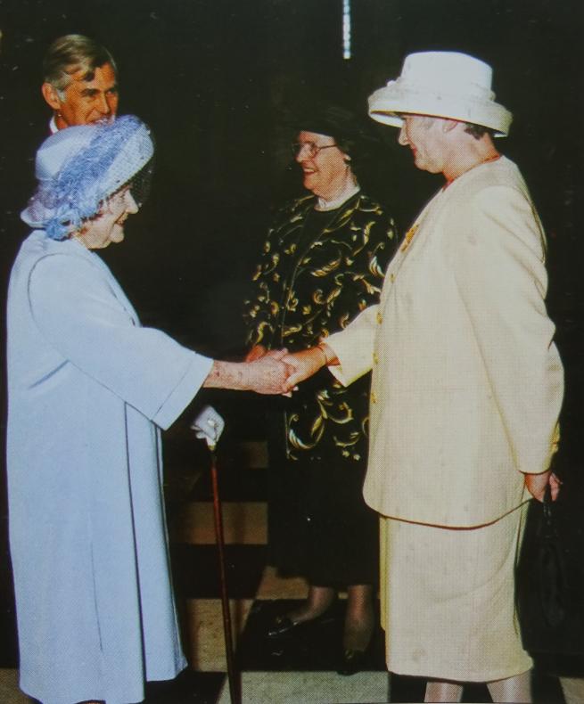 Eileen Woods with HM Queen Elizabeth The Queen Mother