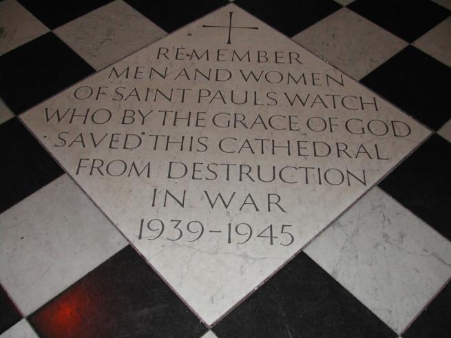 Memorial in the St Paul's Nave to the St Paul's Watch