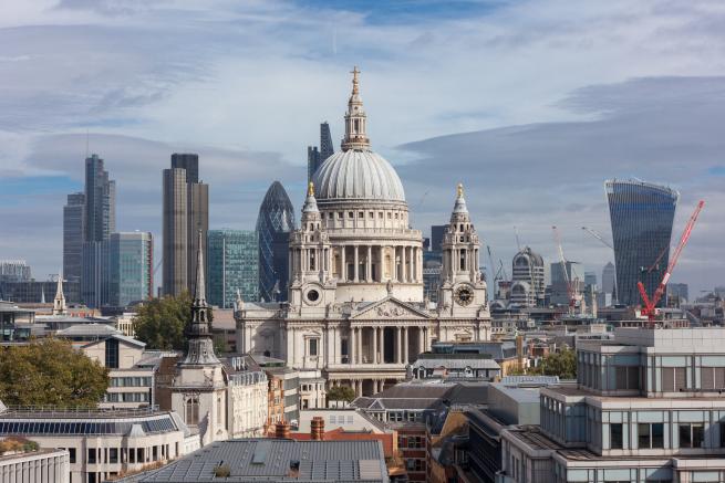 St Paul's on the skyline of the City