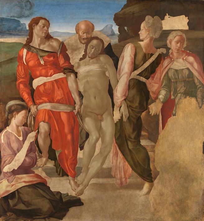 An image of Christ being carried to his Tomb by Michelangelo