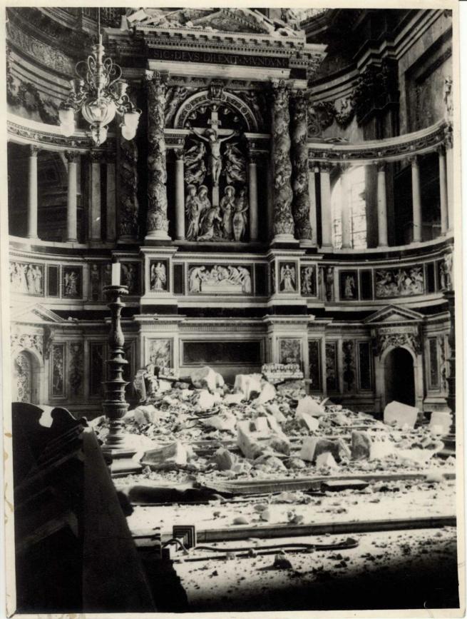 Bomb damage sustained to St Paul's during the Second World War