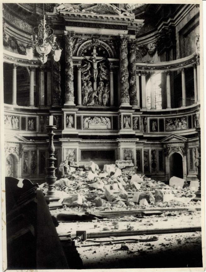 Bomb damage sustained to St Paul's during the Second World War