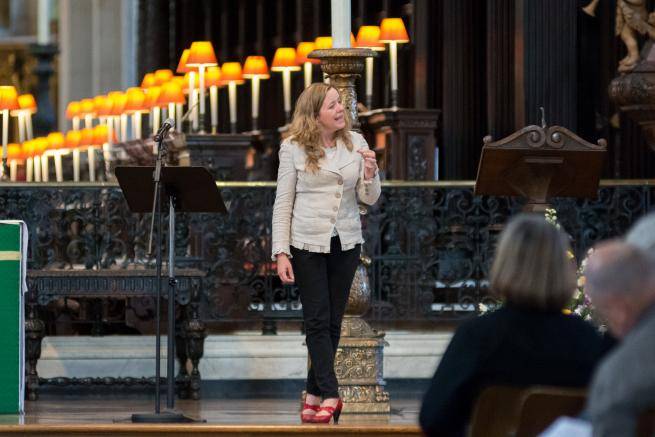 Paula Gooder speaking at St Paul's Cathedral