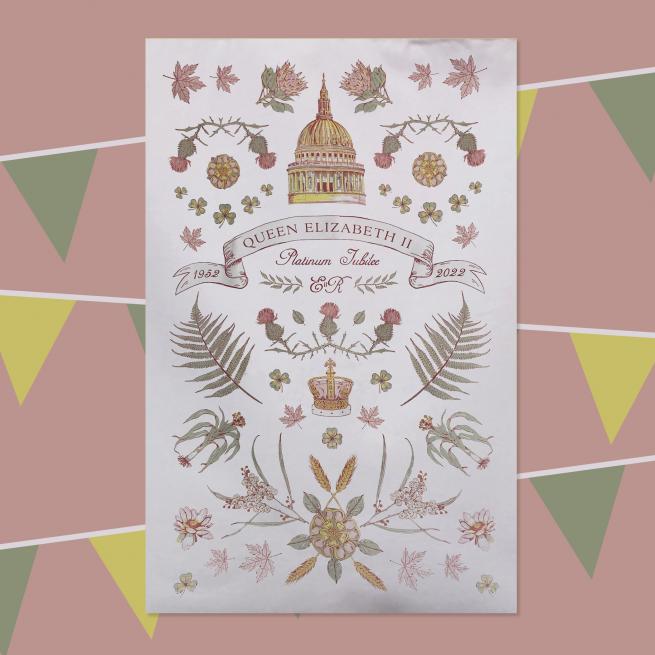 Platinum Jubilee tea towel