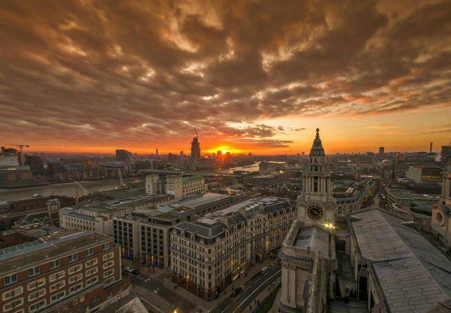 A view from St Paul's Cathedral's uppermost external gallery, the Golden Gallery