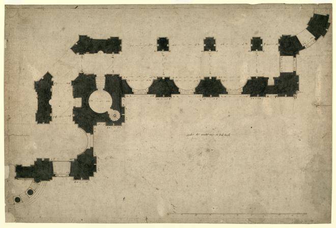 Fig. 3. Final quarter-plan at start of construction, 1675 (WRE/2/2/9[D210])